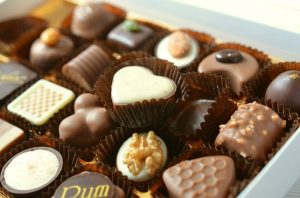 Chocolates in different flavors and shapes